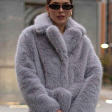 Fur coats made of eco-fur