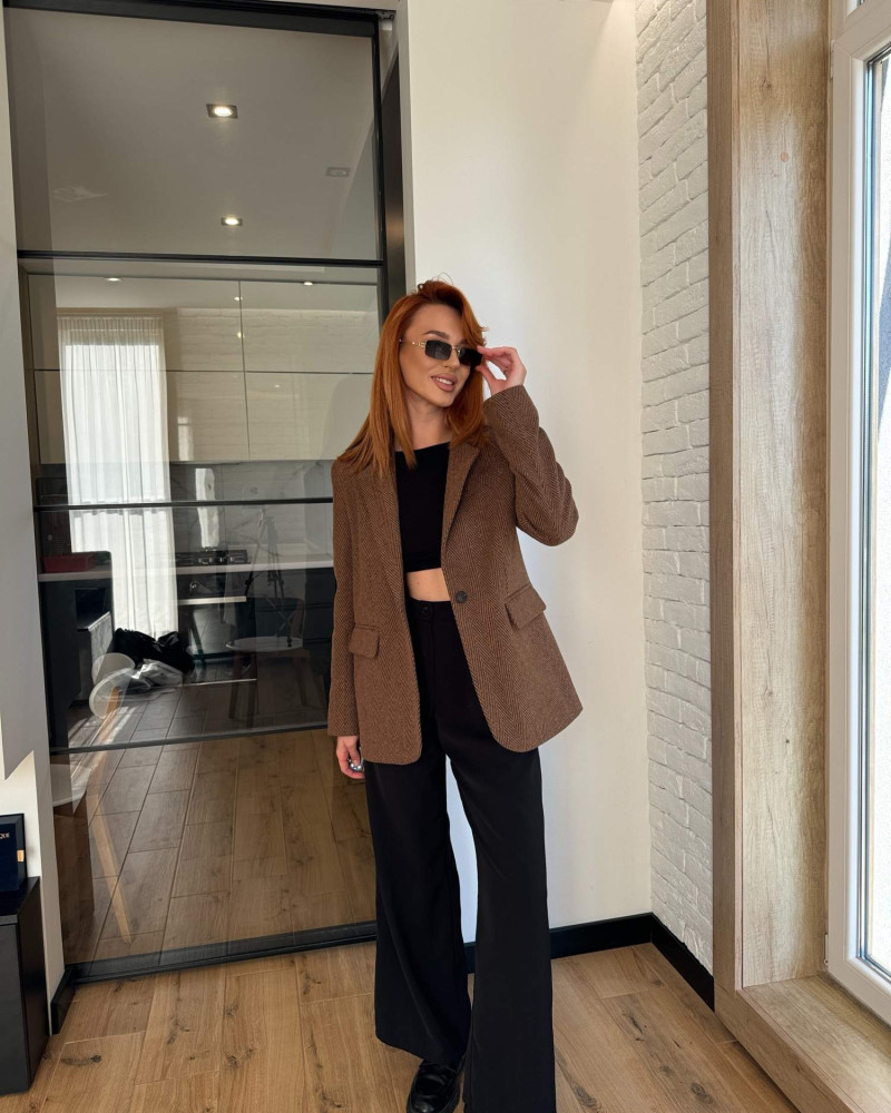 Жакет з кашеміру Коричневий M