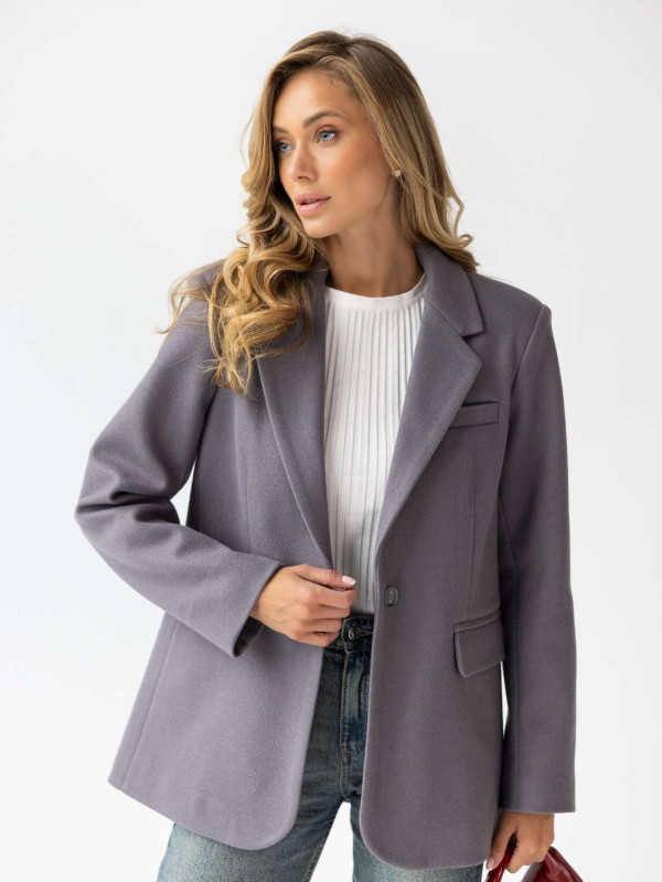 Жакет сірий утеплений M