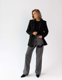 Жакет чорний утеплений L