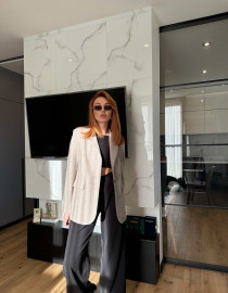 Жакет з кашеміру Сіро-бежевий M