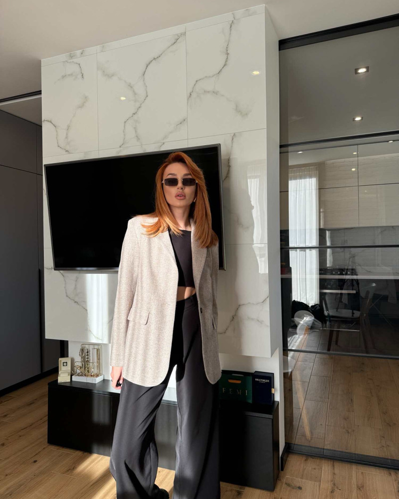 Жакет з кашеміру Сіро-бежевий M