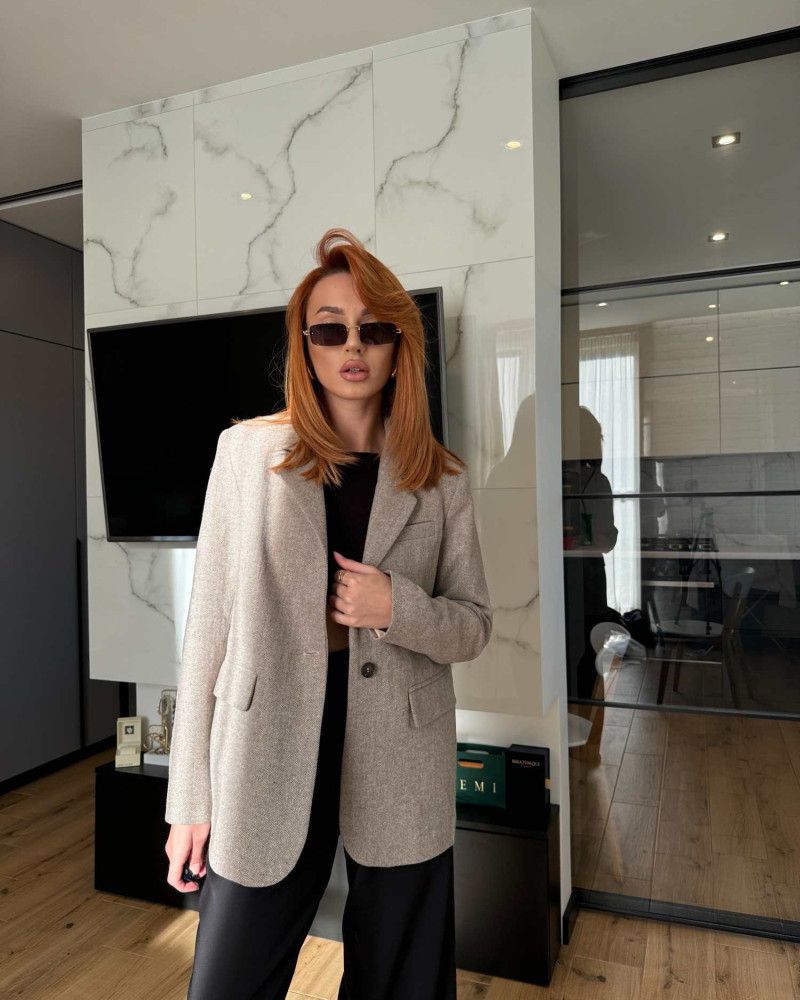 Жакет з кашеміру Сіро-бежевий M