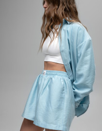 Лляний костюм Голубий