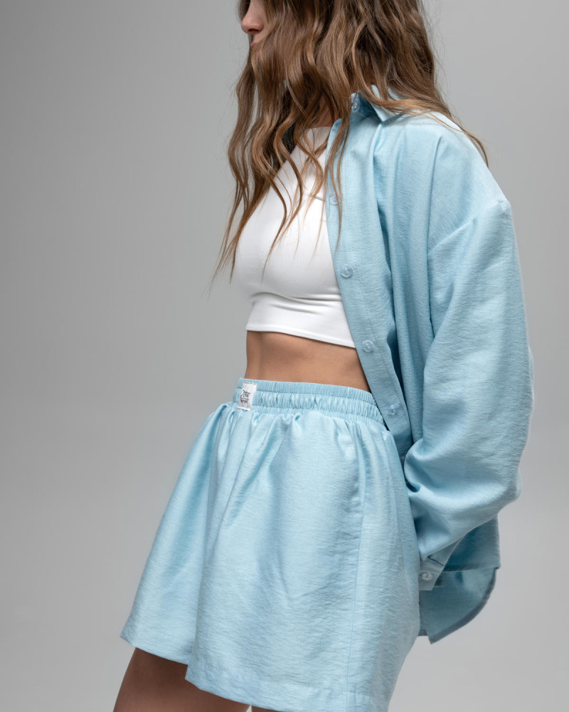 Лляний костюм Голубий