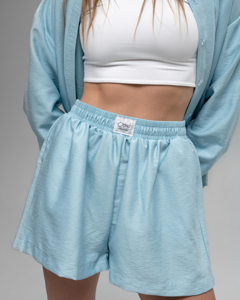 Лляний костюм Голубий