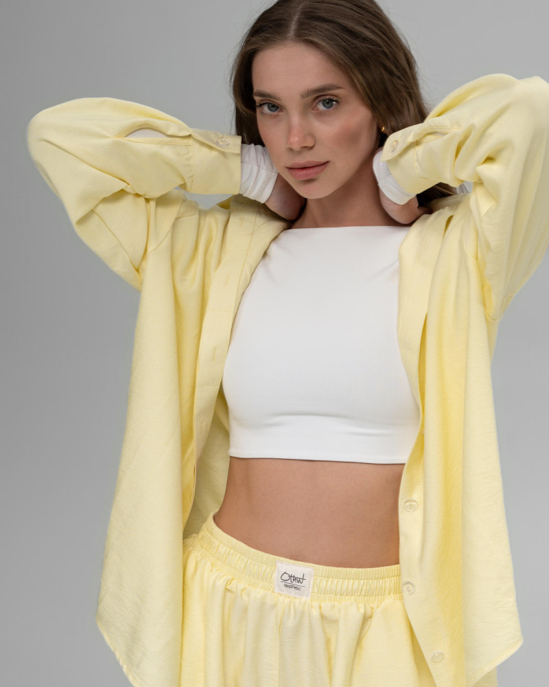 Лляний костюм Жовтий