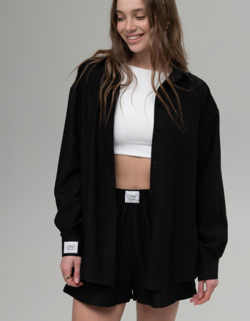 Лляний костюм Чорний