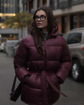 Burgundy Puffer Jacket