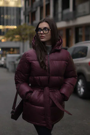 Burgundy Puffer Jacket