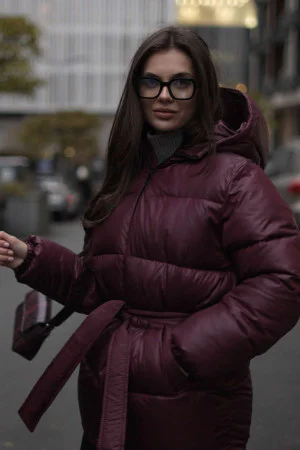 Burgundy Puffer Jacket