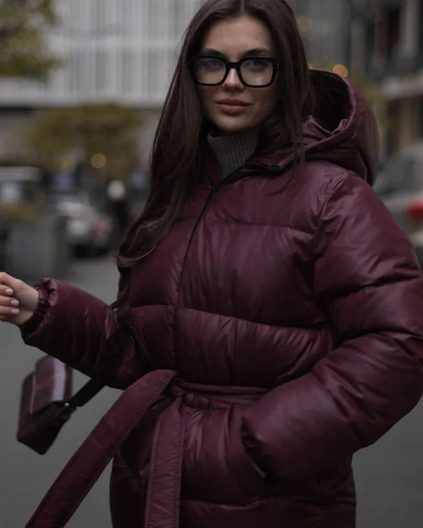 Burgundy Puffer Jacket