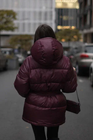 Burgundy Puffer Jacket