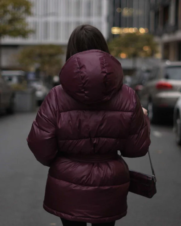 Burgundy Puffer Jacket