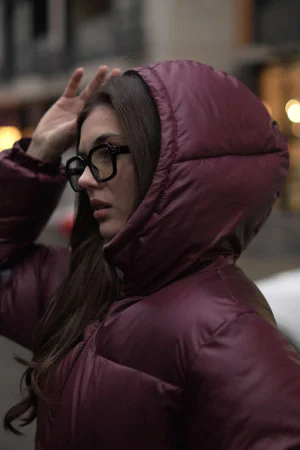 Burgundy Puffer Jacket