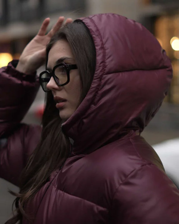 Burgundy Puffer Jacket