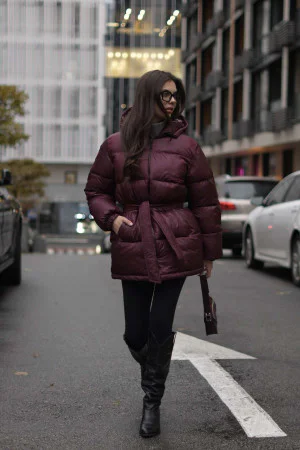 Burgundy Puffer Jacket