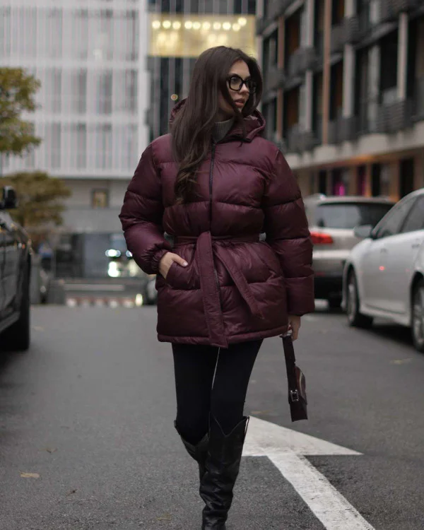 Burgundy Puffer Jacket
