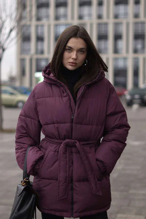 Burgundy Puffer Jacket