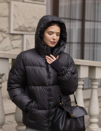 Пуховик Cropped Чорний M