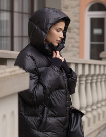 Пуховик Cropped Чорний M