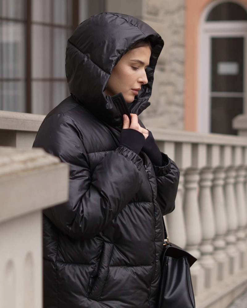 Пуховик Cropped Чорний M