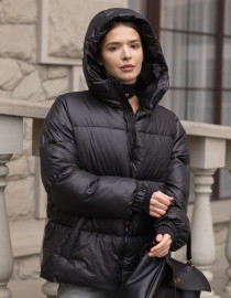 Пуховик Cropped Чорний M