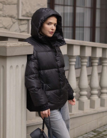 Пуховик Cropped Чорний M
