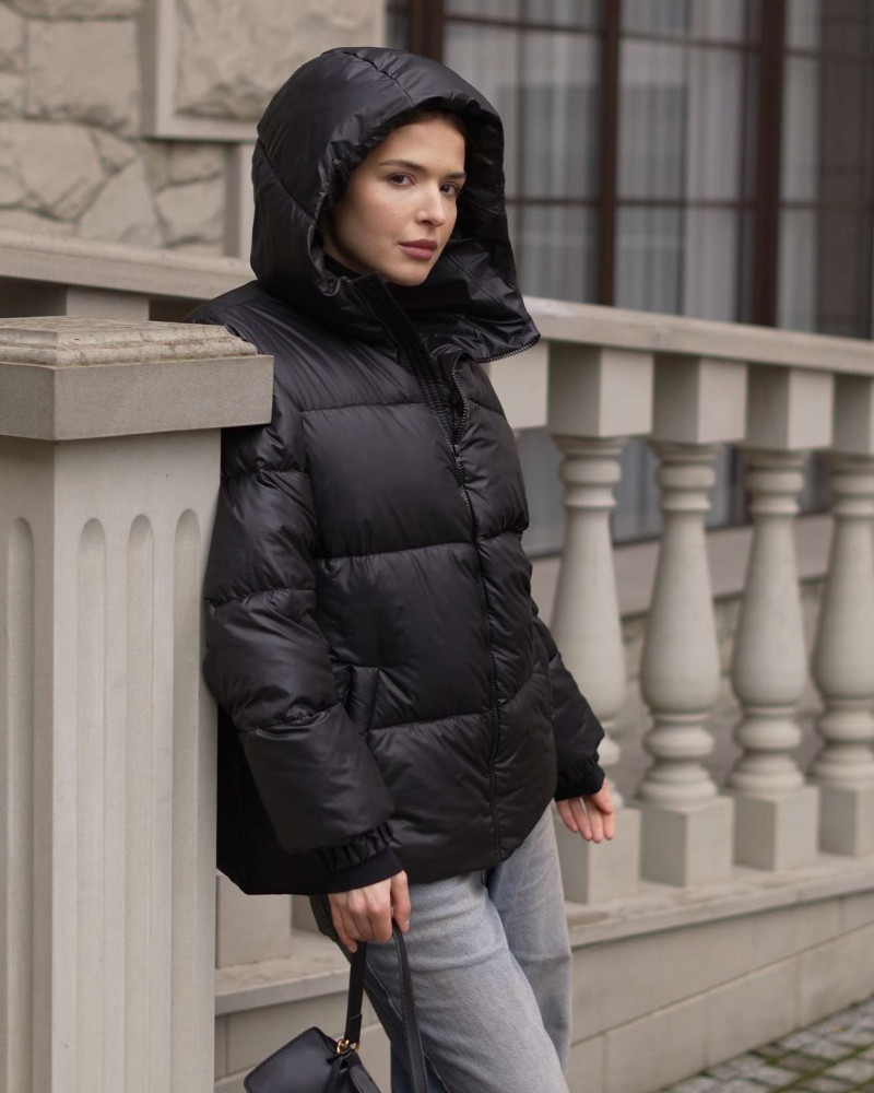 Пуховик Cropped Чорний M