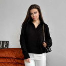 Укорочений поло светр Чорний