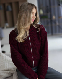 Светр на блискавці Бургунді