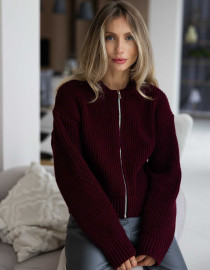 Светр на блискавці Бургунді
