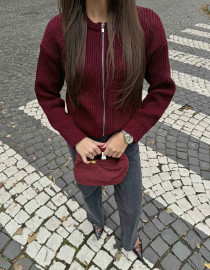 Светр на блискавці Бургунді