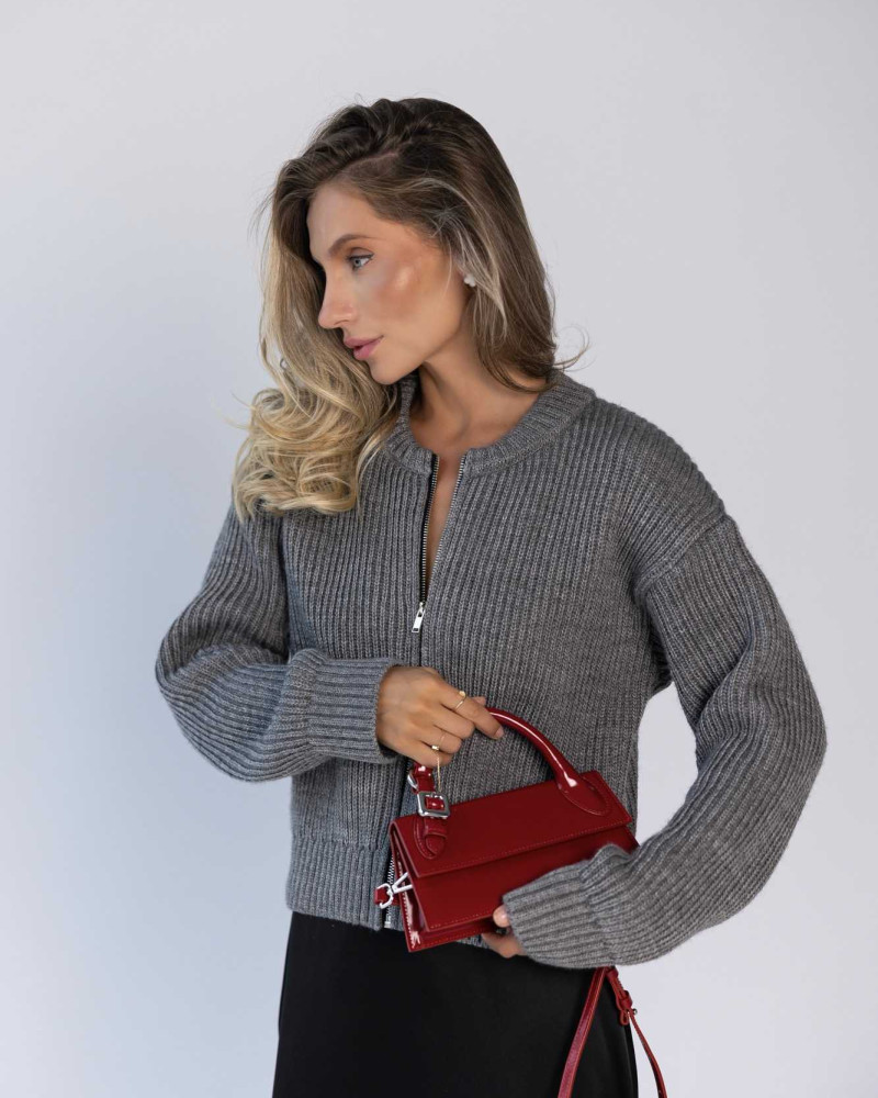 Светр на блискавці Сірий