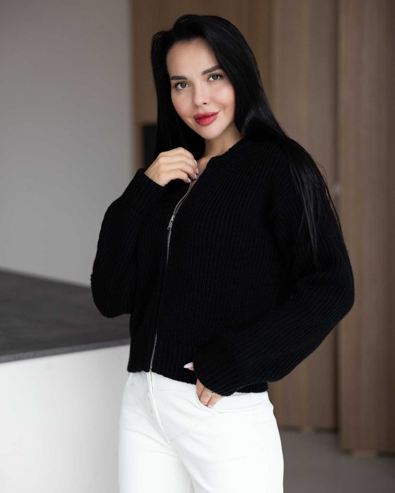 Светр на блискавці Чорний