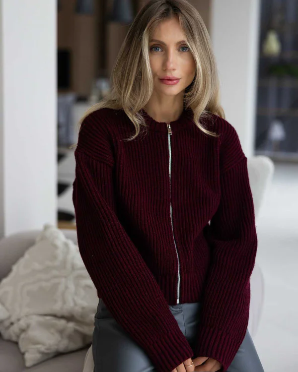 Sweater with a zipper
