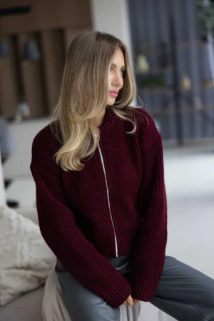 Sweater with a zipper