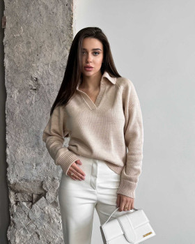 Cropped polo sweater