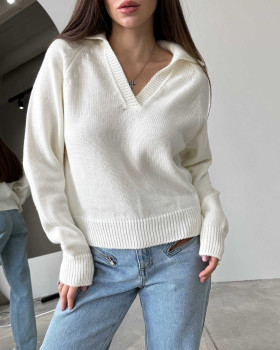 Cropped polo sweater