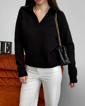 Cropped polo sweater
