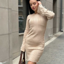 Силуетна в'язана сукня Бежева