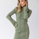 Силуетна в'язана сукня Оливкова