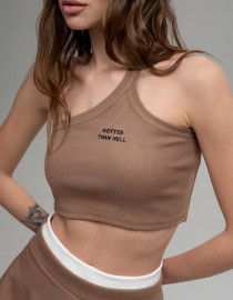 Топ Hotter than hell Коричневий