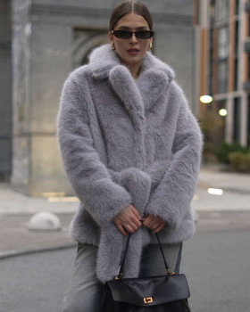 Fur coat made of eco-fur