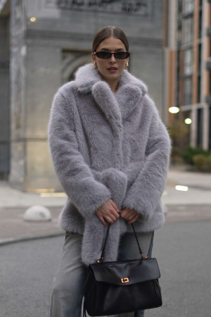 Fur coat made of eco-fur