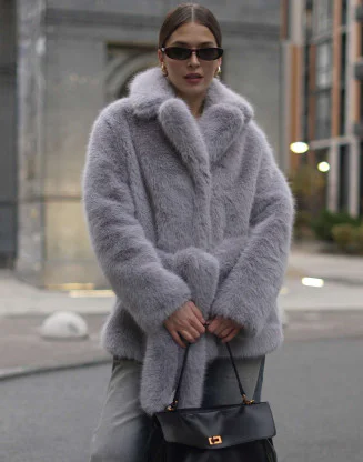 Fur coat made of eco-fur
