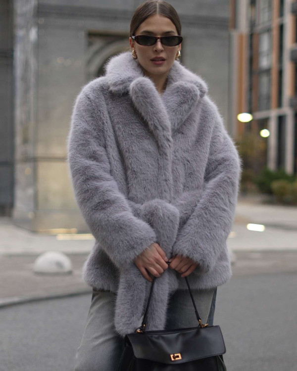 Fur coat made of eco-fur