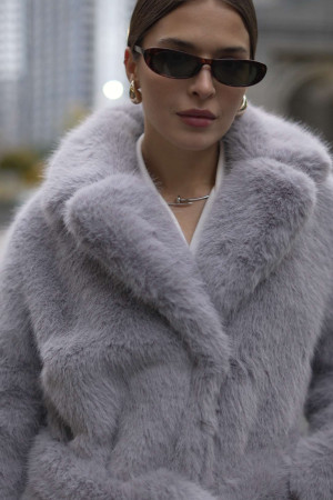 Fur coat made of eco-fur