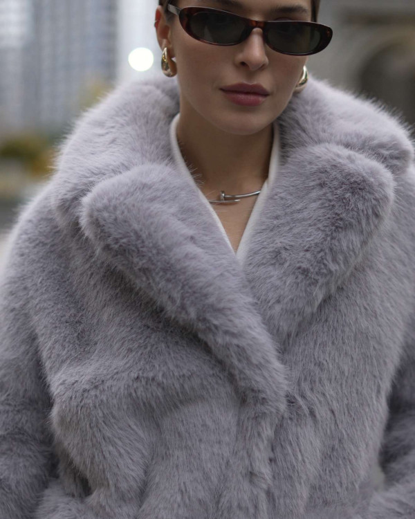 Fur coat made of eco-fur
