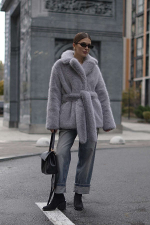 Fur coat made of eco-fur